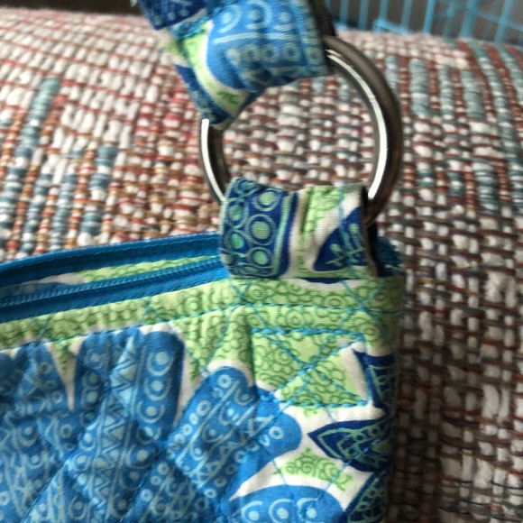 Vera Bradley purse in shades of blue & lime green - Picture 4 of 8